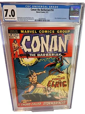 Conan The Barbarian #14 CGC 7.0 CtOW Pages - Marvel 1972 - 1st Cameo Kulan Gath • $109.95