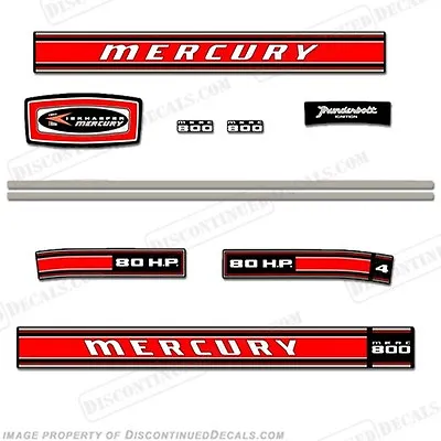 Fits Mercury 1969 80hp Outboard Decal Kit - Reproduction In Stock! 80 Motor • $94.95