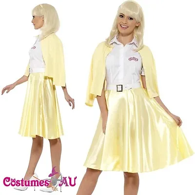 $45.99 • Buy Ladies Grease Good Sandy Costume Licensed 1950s 50s Yellow Party Fancy Dress