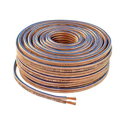 $18.50 • Buy Car Home Audio Speaker Wire Transparent Clear Cable 14AWG 100ft 14/2 Gauge
