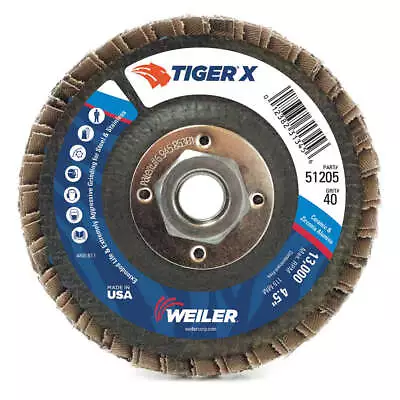 WEILER 98905 Flap Disc4-1/2 In. X 40 Grit13000 RPM • $15.08