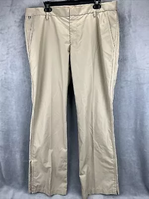 J Lindeberg Pants Men 38 X 32 Khaki Troyan Micro Twill Flat Front Zip Ankle Golf • $59.99