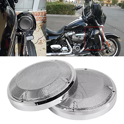 Chrome 6.5  Saddlebag Lid Speaker Grill Cover Fit For Harley CVO Road Glide King • $19.98