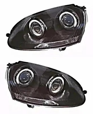 $328.98 • Buy DEPO LH+RH Black Headlight Front Lamp Fits VW Golf Mk5 Jetta III 2003-2010