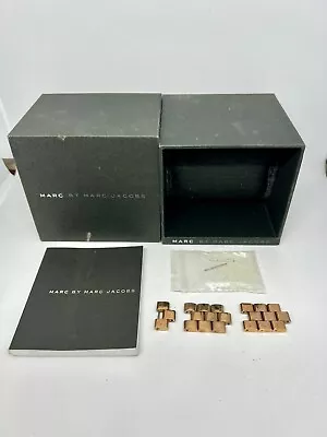 MARC BY Marc Jacobs Watch Box Only Black With Manual & 7 Watch Links • $21.99