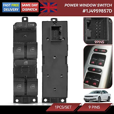 For VW Golf MK4 Bora 98-2005 Drivers 4Door Power Master Window Switch 1J4959857D • $13.06