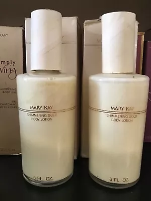 2X LOT Mary Kay SHIMMERING GOLD BODY LOTION  6 Fl Oz Each NEW Some In The Box • $19.99