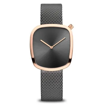 34mm Pebble Collection Womens Watch With Grey Dial Grey Milanese Strap & Rose G • $358.95