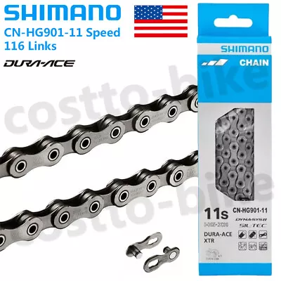 Shimano HG901 11 Speed Chain 116 Links Hollow Pin Dura-Ace MTB Road E-Bike Chain • $31.99