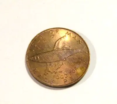 Isle Of Man 1977 1/2 Half Penny Bronze Unc F.A.O. Coin Fish • $7.99
