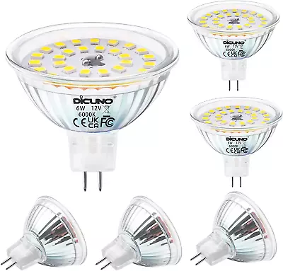 Dicuno MR16 LED Bulbs GU5.3 LED Spotlight 12V 6W 60W Halogen Equivalent 850L • $48.24