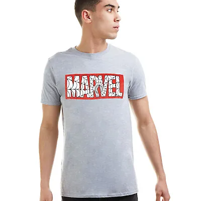 Marvel Mens Spider-Man Web Logo T-shirt Grey S - XXL Official • £9.99