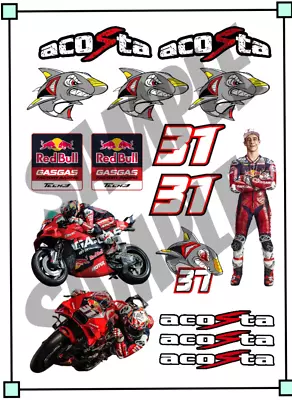 Pedro Acosta 31 GasGas Ktm Racing Team Moto GP  UV Sticker Pack 12 X 8 Inch • $27.16