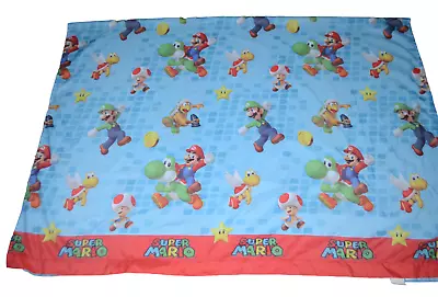 Nintendo Super Mario Flat Sheet Twin Bed Coins Mushrooms Ukiki Monkey • $14.99