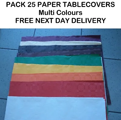£16.99 • Buy 25 Disposable Paper Table Cloth Cover 90x90cm Multi-Colour Party Events Wedding