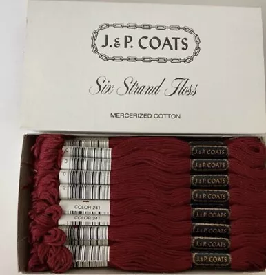 J&P Coats Embroidery Floss Harvard Beet #241 Box Of 24 • $7.99