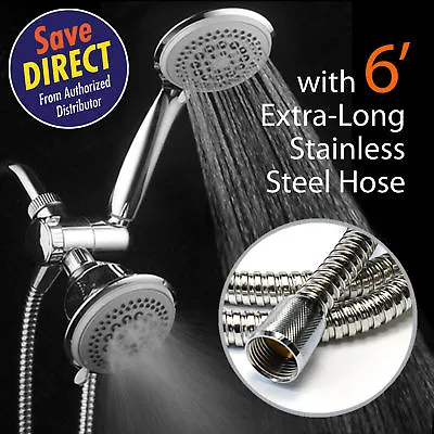 $24.99 • Buy DreamSpa 36 Setting Showerhead And Hand Shower Dual 3-Way-Combo With 6 Ft Hose