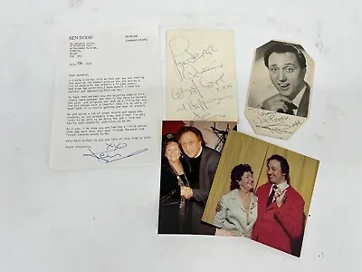 Hand Signed Ken Dodd Memorabilia 3 Autographs Letter & Backstage Photographs • £15