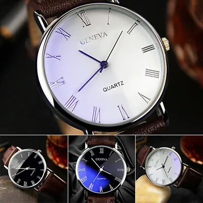 $13.87 • Buy Mens Watches Military Leather Date Canvas Quartz Analog Army Casual Wrist Watch