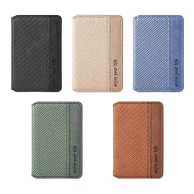 Stick On Card Holder Multifunctional Phone Magnetic PU Leather Card Wallet • $8.27