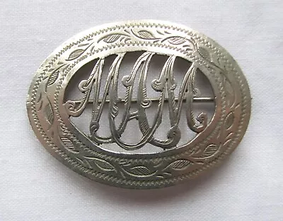 Rare Antique Victorian Silver White Metal Name Brooch MAM Geordie • £65