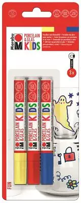 Marabu Porcelain & Glas Painter Kids Marker Pen Set Fun (3pk) • £14.69