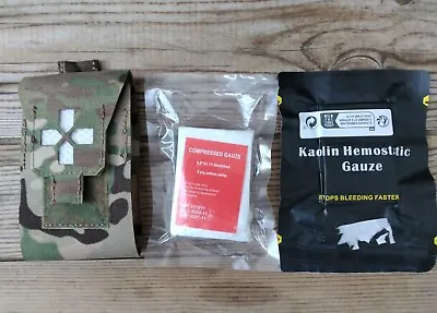 Multicam Nano Style Concealed Carry First Aid Trauma Kit Ifak Pouch Stocked • $19.98