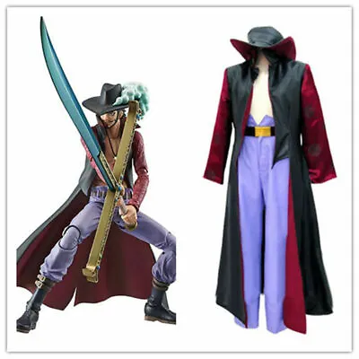 Custom Made One Piece Shichibukai Dracule Mihawk Cosplay Costume : • $38