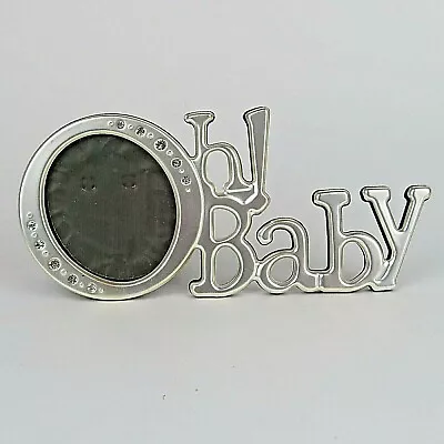 Malden OH BABY Picture Frame 2.25  X 2.75  Silver Finish With Dazzling Jewels • $10.25