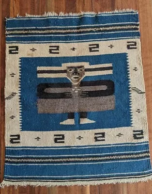 Vintage Texcoco Mayan Wool Wall Hanging Blanket Textile Pictorial Weaving 20x24  • $39.99