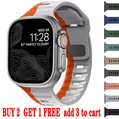 For Apple Watch Series Ultra 9 8 7 SE 6 5 IWatch 49mm Silicone Sport Strap Band • $9.49