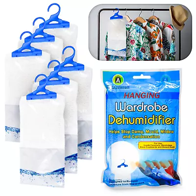 6 X HANGING WARDROBE DEHUMIDIFIER Trap Stops Damp Mould & Mildew On Clothes  • £6.99