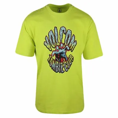 $16 • Buy Volcom Men's Fluorescent Yellow Zombie Club S/S T-Shirt (S53)