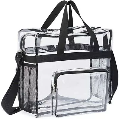 Zipper Security Event Stadium Clear Plastic Transparent Tote Bags Purse Handbag/ • $26.27