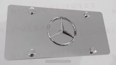 3D Mercedes Benz Front Stainless Steel Finished License Plate Frame Holder • $32.99