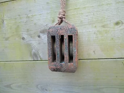 Rigging Rope Pulley Block Ship Wreck Style  /Wheel Maritime /Nautical / Bathroom • $19.91