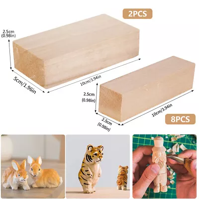 10 Piece Natural Lime Basswood Linden Wood Hand Carving Blanks Blocks 2 Size UK◣ • £11.80