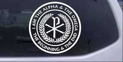 Chi Rho Monogram Alpha And Omega God Car Or Truck Window Laptop Decal Sticker • $6.09