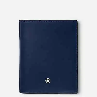 Men Wallet Montblanc Meinsterstuck 131695 Blue Leather Compact Billfold 6 Cc • $302.04