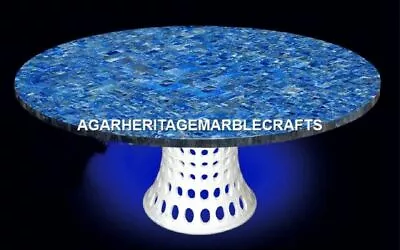 Marble Dining Table Top Mosaic Lapis Stone Inlay Pietradura Outdoor Decor H2054 • $538.85