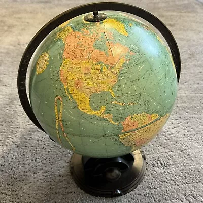 Antique Beautiful Replogle 12  Standard Globe Metal Stand ‘30s ‘40s SEE DESCRIPT • $74.99