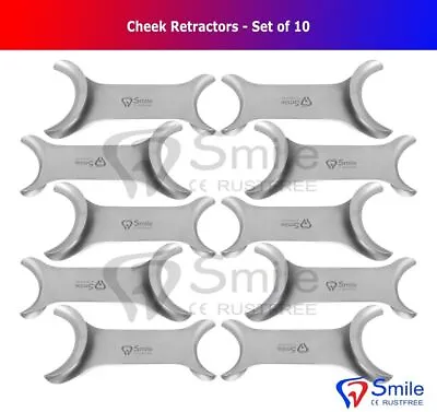 Set Of 10 Pcs Cheek Retractors Dental Orthodontic Surgical Retractors Smile U.K • £31.19