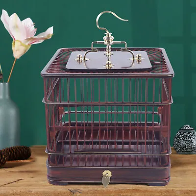 9*9*8  Vintage Retro Bird Cage Wooden Aviary House Birdcage Parrot Macaw+Stand • $38.96