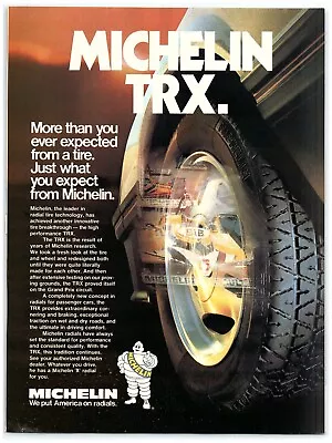 1982 Michelin TRX Tire Print Ad Radials Grand Prix Circuit New Concept Man • $11.50