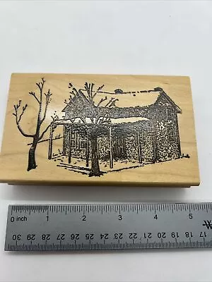 C1 Country Cabin Scene Art Impressions Rubber Stamp Wood M NEW OS • $12.50