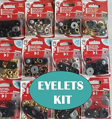 Metal Eyelets Craft Grommets DIY Starter Kit With Tool All Sizes Leather Repair • £5.15