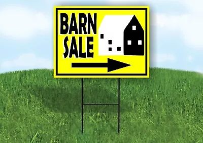 Barn Sale Black Yellow Right Arrow Yard Sign With Stand LAWN SIGN • $26.99