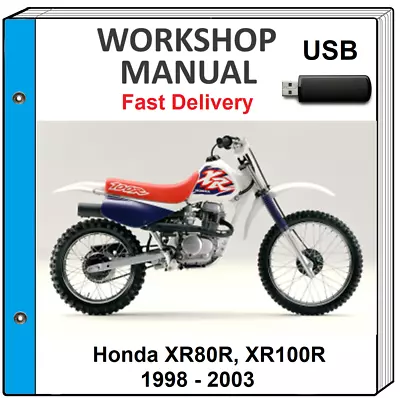 Honda Xr80r Xr100r 1998 1999 2000 2001 2002 2003 Service Repair Shop Manual Usb • $13.99