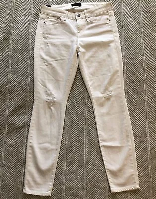 Vince Size 26 5 Pocket Ankle Skinny Jeans Pants Destructed White W/Defect • $18.56