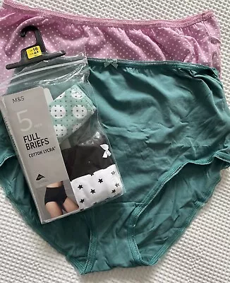 Marks & Spencer Ladies Size 16 Full Briefs 5 Pack Mixed Colours BNWT • £10
